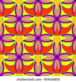 New simple abstract geometric seamless pattern with flower for background.