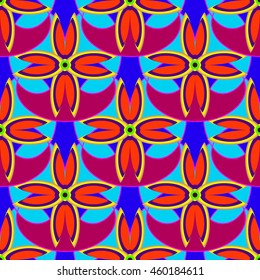 New simple abstract geometric seamless pattern with flower for background.