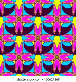 New simple abstract geometric seamless pattern with flower for background.