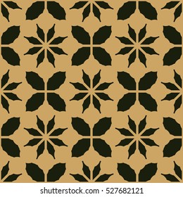 New simple abstract geometric seamless pattern with flower for background. Geometric backdrop with flower silhouette.