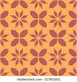 New simple abstract geometric seamless pattern with flower for background. Geometric backdrop with flower silhouette.