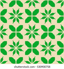 New simple abstract geometric seamless pattern with flower for background. Geometric backdrop with flower silhouette.