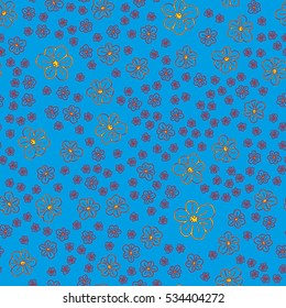 New simple abstract geometric seamless pattern with flower for background. Geometric backdrop with flower silhouette.