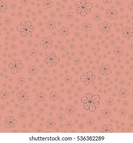 New simple abstract geometric seamless pattern with flower for background. Geometric backdrop with flower silhouette.