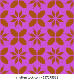 New simple abstract geometric seamless pattern with flower for background. Geometric backdrop with flower silhouette.