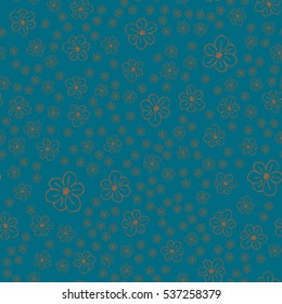 New simple abstract geometric seamless pattern with flower for background. Geometric backdrop with flower silhouette.