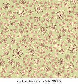 New simple abstract geometric seamless pattern with flower for background. Geometric backdrop with flower silhouette.