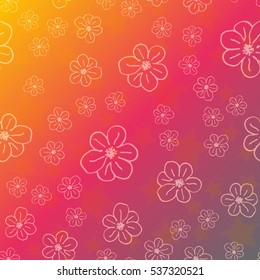 New simple abstract geometric seamless pattern with flower for background. Geometric backdrop with flower silhouette.