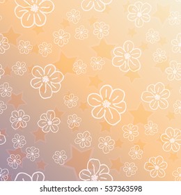 New simple abstract geometric seamless pattern with flower for background. Geometric backdrop with flower silhouette.