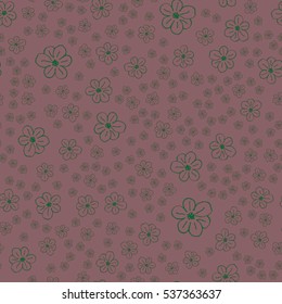 New simple abstract geometric seamless pattern with flower for background. Geometric backdrop with flower silhouette.
