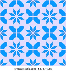 New simple abstract geometric seamless pattern with flower for background. Geometric backdrop with flower silhouette.