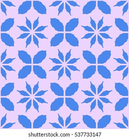 New simple abstract geometric seamless pattern with flower for background. Geometric backdrop with flower silhouette.