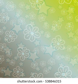 New simple abstract geometric seamless pattern with flower for background. Geometric backdrop with flower silhouette.