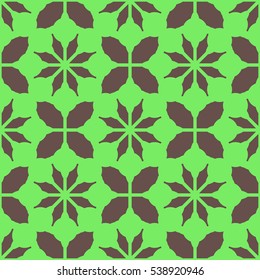 New simple abstract geometric seamless pattern with flower for background. Geometric backdrop with flower silhouette.