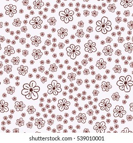 New simple abstract geometric seamless pattern with flower for background. Geometric backdrop with flower silhouette.