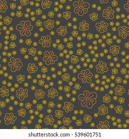 New simple abstract geometric seamless pattern with flower for background. Geometric backdrop with flower silhouette.