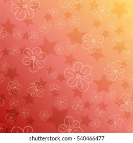 New simple abstract geometric seamless pattern with flower for background. Geometric backdrop with flower silhouette.