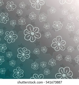 New simple abstract geometric seamless pattern with flower for background. Geometric backdrop with flower silhouette.