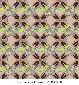 New simple abstract geometric seamless pattern with flower for background. Geometric backdrop with flower silhouette.