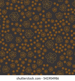 New simple abstract geometric seamless pattern with flower for background. Geometric backdrop with flower silhouette.