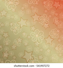 New simple abstract geometric seamless pattern with flower for background. Geometric backdrop with flower silhouette.