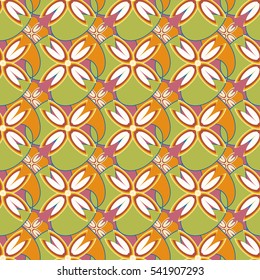 New simple abstract geometric seamless pattern with flower for background. Geometric backdrop with flower silhouette.