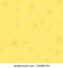 New simple abstract geometric seamless pattern with flower for background. Geometric backdrop with flower silhouette.