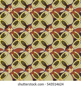 New simple abstract geometric seamless pattern with flower for background. Geometric backdrop with flower silhouette.