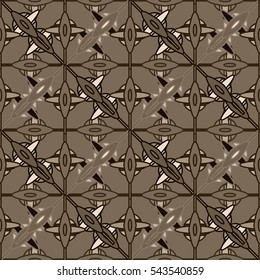 New simple abstract geometric seamless pattern with flower for background. Geometric backdrop with flower silhouette.