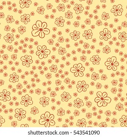 New simple abstract geometric seamless pattern with flower for background. Geometric backdrop with flower silhouette.