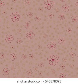 New simple abstract geometric seamless pattern with flower for background. Geometric backdrop with flower silhouette.