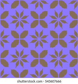 New simple abstract geometric seamless pattern with flower for background. Geometric backdrop with flower silhouette.