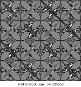 New simple abstract geometric seamless pattern with flower for background. Geometric backdrop with flower silhouette.