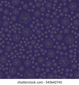New simple abstract geometric seamless pattern with flower for background. Geometric backdrop with flower silhouette.