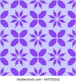 New simple abstract geometric seamless pattern with flower for background. Geometric backdrop with flower silhouette.