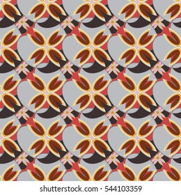 New simple abstract geometric seamless pattern with flower for background. Geometric backdrop with flower silhouette.