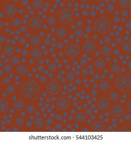 New simple abstract geometric seamless pattern with flower for background. Geometric backdrop with flower silhouette.