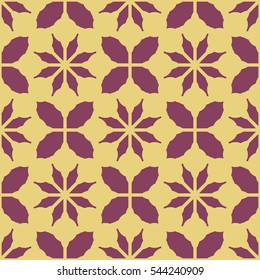 New simple abstract geometric seamless pattern with flower for background. Geometric backdrop with flower silhouette.