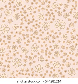 New simple abstract geometric seamless pattern with flower for background. Geometric backdrop with flower silhouette.