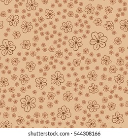 New simple abstract geometric seamless pattern with flower for background. Geometric backdrop with flower silhouette.