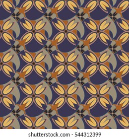 New simple abstract geometric seamless pattern with flower for background. Geometric backdrop with flower silhouette.