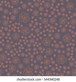 New simple abstract geometric seamless pattern with flower for background. Geometric backdrop with flower silhouette.
