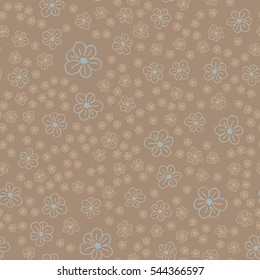 New simple abstract geometric seamless pattern with flower for background. Geometric backdrop with flower silhouette.