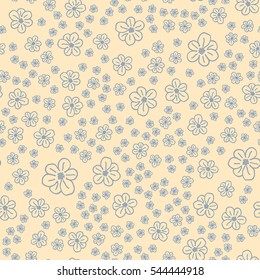 New simple abstract geometric seamless pattern with flower for background. Geometric backdrop with flower silhouette.