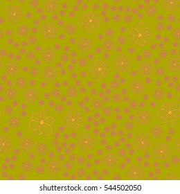 New simple abstract geometric seamless pattern with flower for background. Geometric backdrop with flower silhouette.
