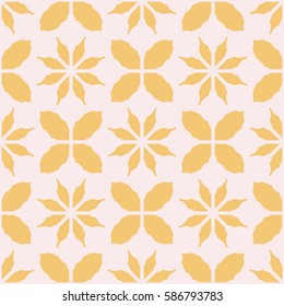 New simple abstract geometric seamless pattern with flower for background. Geometric backdrop with flower silhouette.
