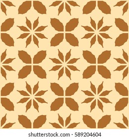New simple abstract geometric seamless pattern with flower for background. Geometric backdrop with flower silhouette.