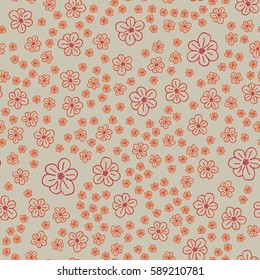 New simple abstract geometric seamless pattern with flower for background. Geometric backdrop with flower silhouette.