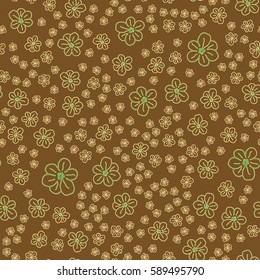 New simple abstract geometric seamless pattern with flower for background. Geometric backdrop with flower silhouette.