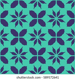 New simple abstract geometric seamless pattern with flower for background. Geometric backdrop with flower silhouette.